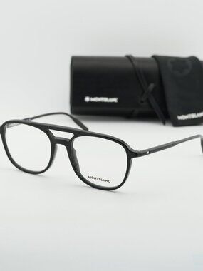 Montblanc MB0198O 001 Square Eyeglasses – Shiny Black 55mm